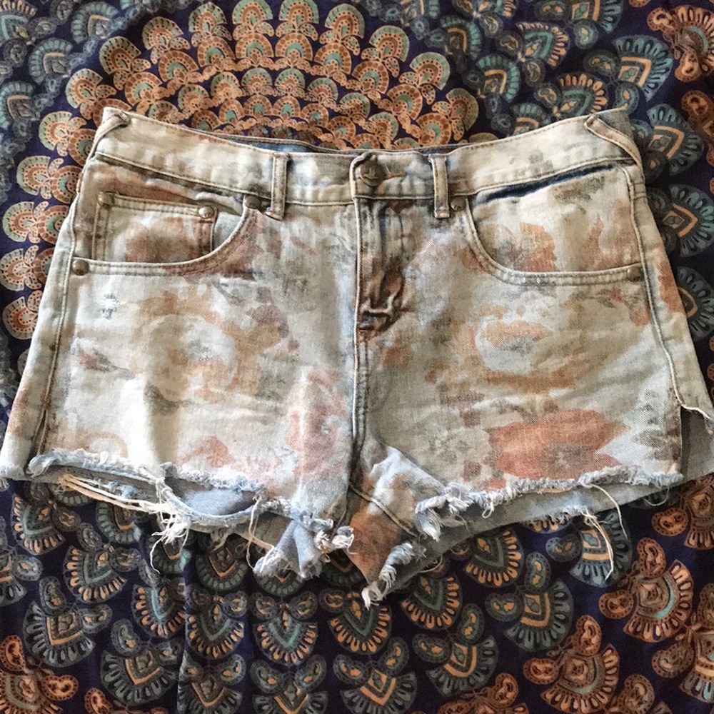 Free People floral jean short (28)